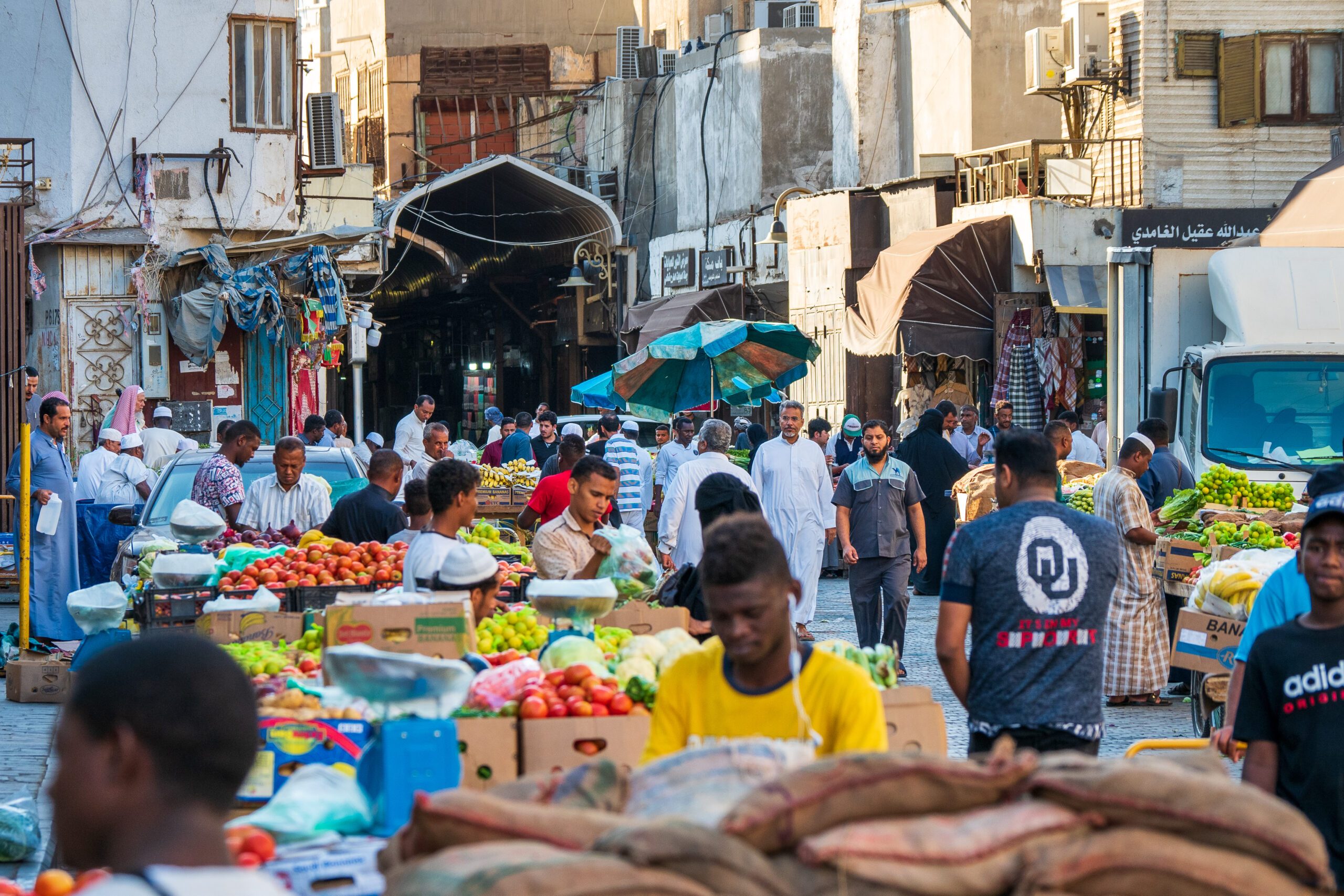 The Souk Baab Makkah in Jeddah. A traditional market culture built on cash bargaining is being transformed by a generation shifting to online payment