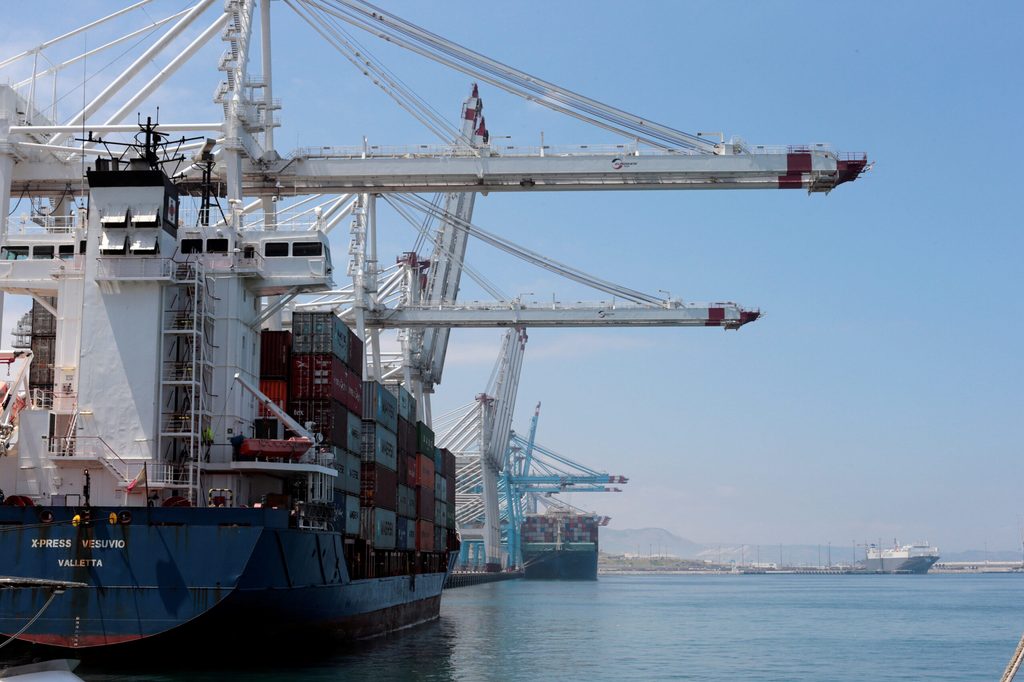 Cargo ships near Tangier. A agreement on shipping projects was signed at the Saudi-Moroccan Economic Forum, held in Riyadh