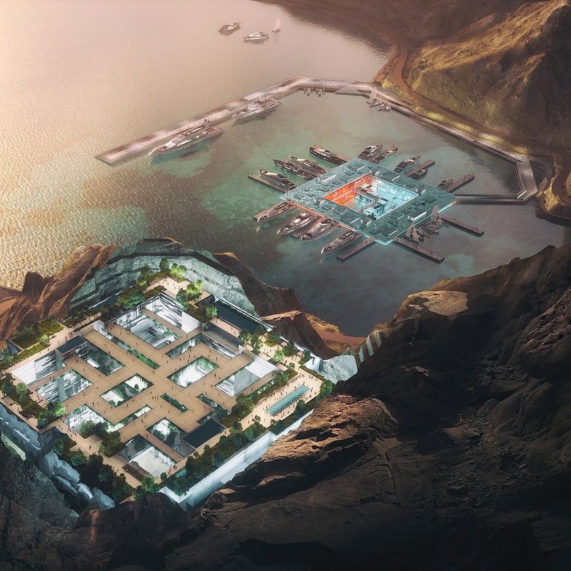 Neom claims the Aquellum project will be accessed via the world's first floating marina, from where visitors will travel through an underground canal