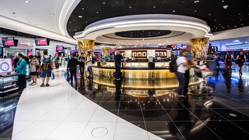 Duty free shopping at Dubai Airport. Perfume accounted for 17% of sales