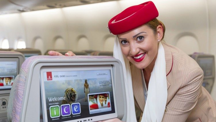 An Emirates cabin crew member. Airlines may need to increase pay and perks if they want to keep their staff smiling