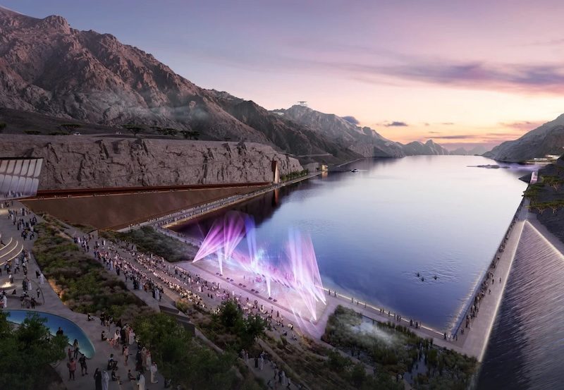 Italian company WeBuild will construct three dams to create a 2.8 km-long lake at Trojena, which will host the 2029 Asian Winter Games