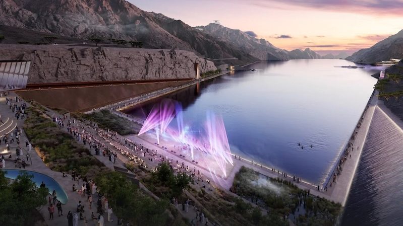 Italian company WeBuild will construct three dams to create a 2.8 km-long lake at Trojena, which will host the 2029 Asian Winter Games