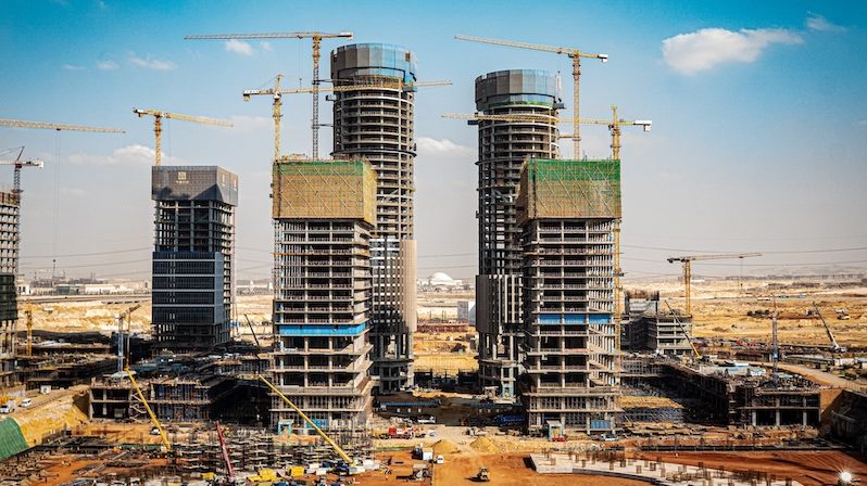 Work in progress at the New Administrative Capital in Egypt in 2020. The government will establish a company to manage real estate export and leasing activities