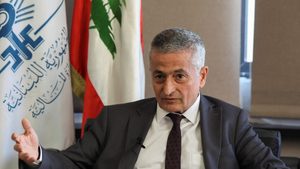 Lebanese Finance Minister Youssef Khalil. The IMF said the new exchange rate policy underscored the need to 'restructure the banking sector to restart growth'