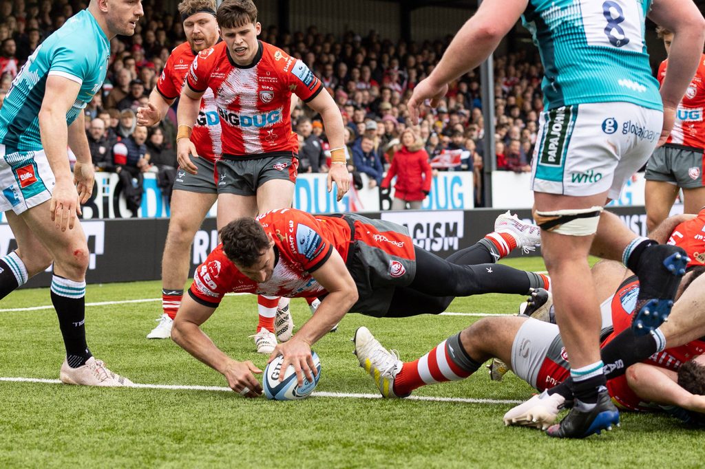 Gloucester score against Leicester Tigers during a Gallagher Premiership match. PIF is said to be interested in buying a stake in both teams