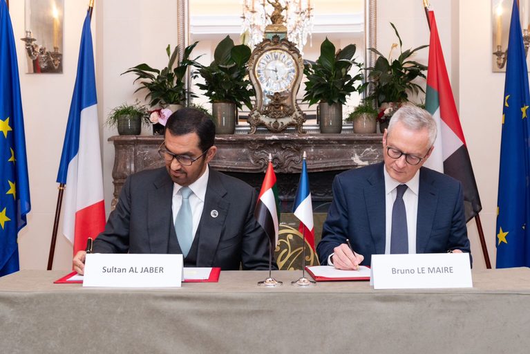 Sultan Al Jaber and Bruno Le Maire signed the agreement to set up a climate investment platform