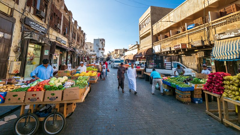 A market in the historic district of Al Balad in Jeddah. Developer Jeddah Central is planning an opera house, an oceanarium and a sports stadium