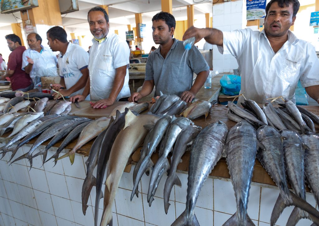 Sellers at the fish market in Jizan, Saudi Arabia. The kingdom brought in regulations in 2021 to curb overfishing