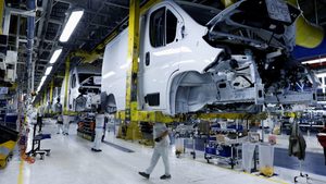 The assembly line at a Stellantis plant in Italy. The company has factories in Algeria, Morocco and Egypt