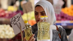 A woman shopping at a Cairo market. Egypt's inflation rate increase was driven by large spikes in the cost of food, health and education