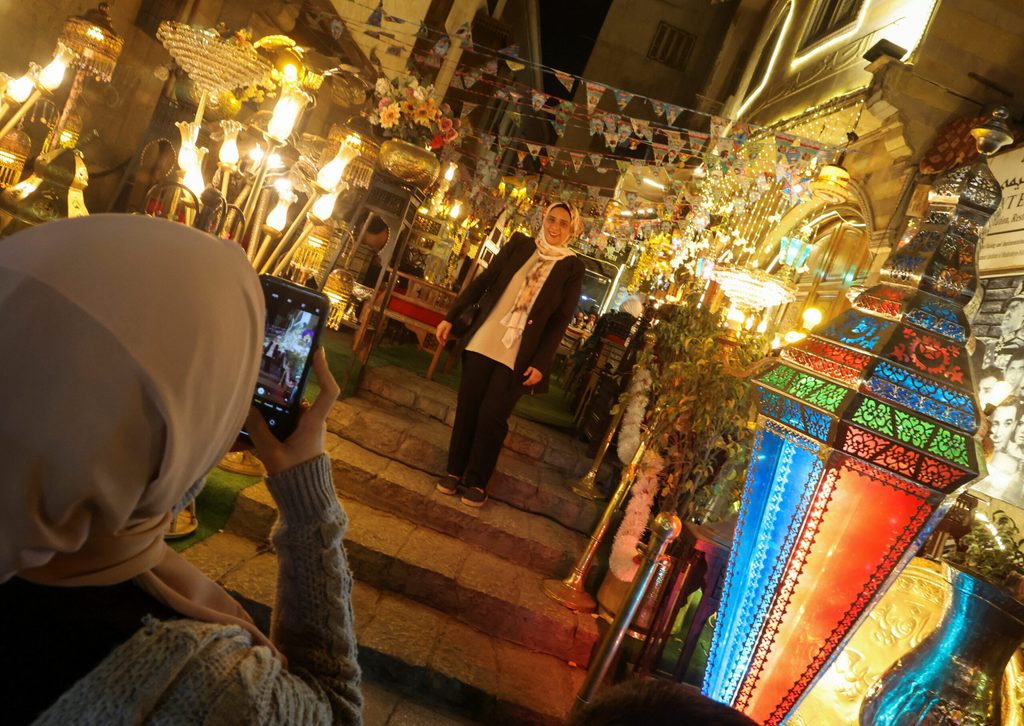 Women shop for traditional 'fanous' lanterns in what marketers call the preparation stage of Ramadan