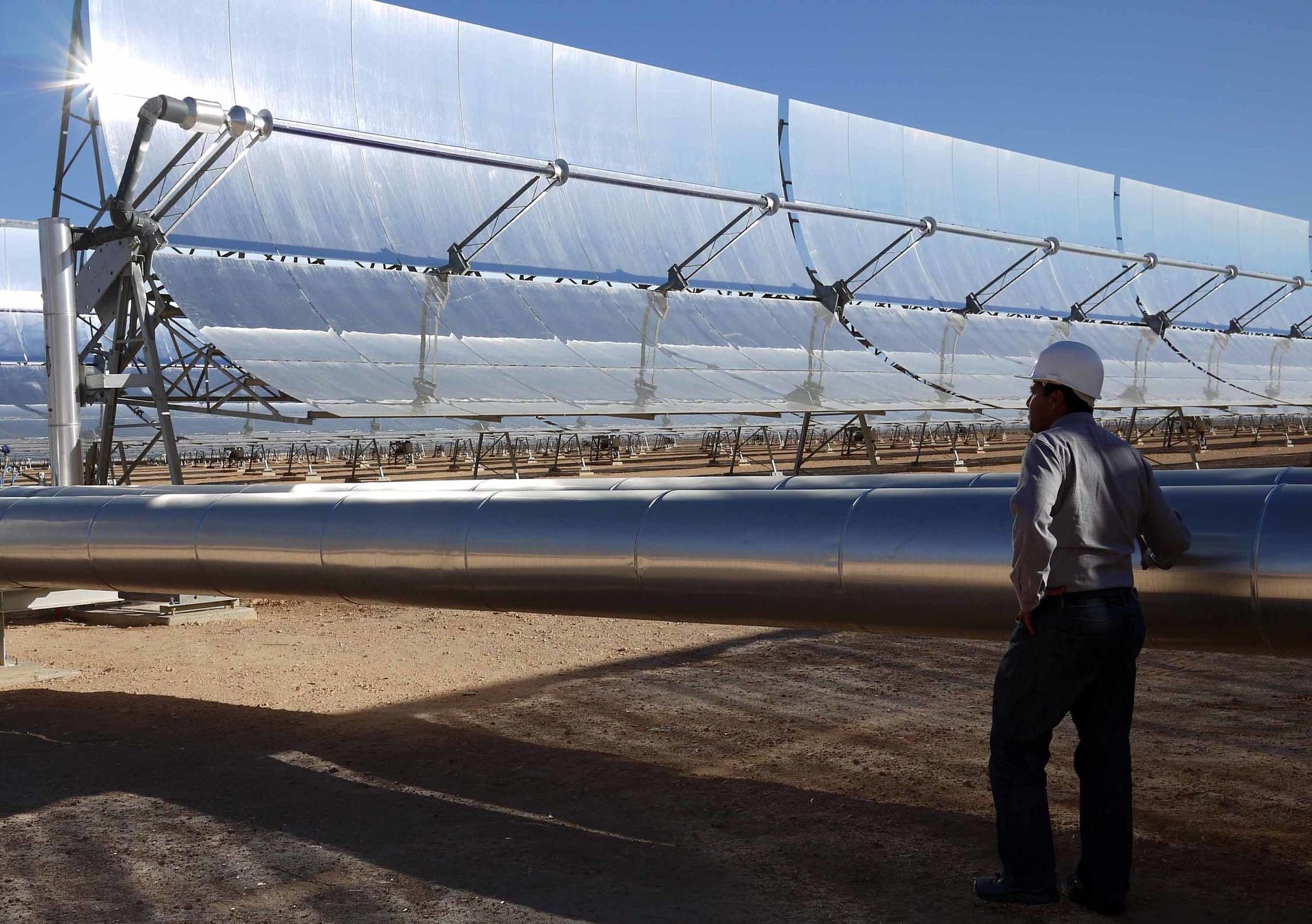 A solar installation in Morocco. The $20bn Xlinks Morocco-UK renewables project should be operational by 2030