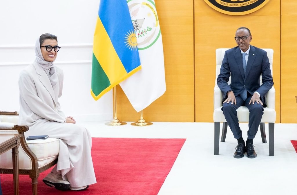 Adult, Male, Man Noura Al Kaabi, the UAE's minister of state, met Paul Kagame, president of Rwanda, at the Joint Economic Committee earlier this month