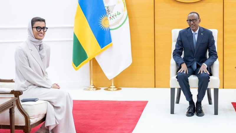 Adult, Male, Man Noura Al Kaabi, the UAE's minister of state, met Paul Kagame, president of Rwanda, at the Joint Economic Committee earlier this month