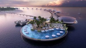 An artist's impression of the stainless steel villas at Shebara, Red Sea Global's latest luxury resort