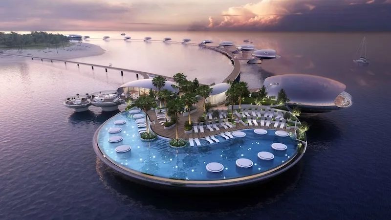 An artist's impression of the stainless steel villas at Shebara, Red Sea Global's latest luxury resort
