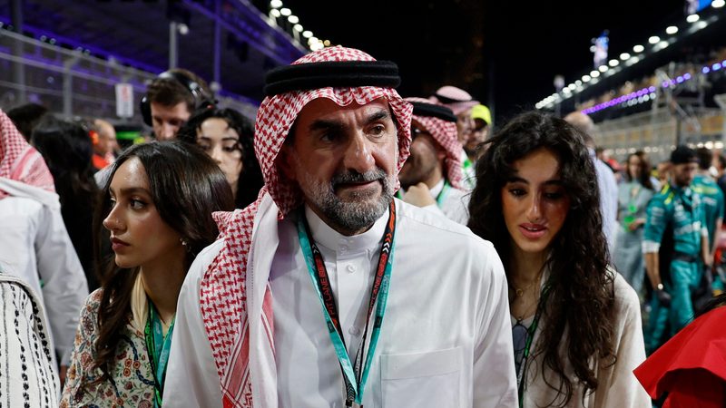 People, Person, Adult Formula One F1 - Saudi Arabian Grand Prix - Jeddah Corniche Circuit, Jeddah, Saudi Arabia - March 9, 2024 Chairman of Aramco's Board of Directors HE Yasir O. Al-Rumayyan is pictured on the grid before the race REUTERS/Hamad I Mohammed