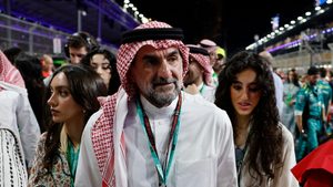 People, Person, Adult Formula One F1 - Saudi Arabian Grand Prix - Jeddah Corniche Circuit, Jeddah, Saudi Arabia - March 9, 2024 Chairman of Aramco's Board of Directors HE Yasir O. Al-Rumayyan is pictured on the grid before the race REUTERS/Hamad I Mohammed