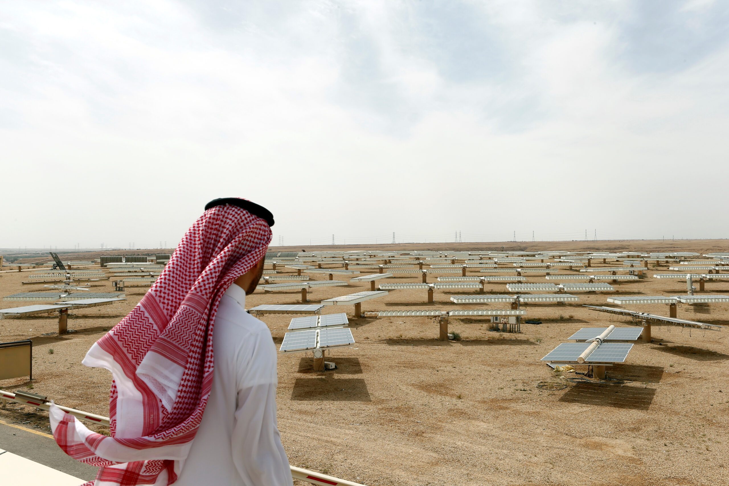 A solar plant in Uyayna, north of Riyadh. Solar power will contribute to Saudi Arabia's 2030 renewable goal