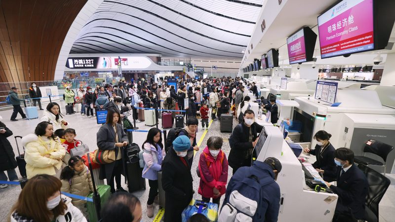 Travelers at Beijing Daxing International Airport. China Southern Airlines (CZ) is making its debut in Saudi Arabia