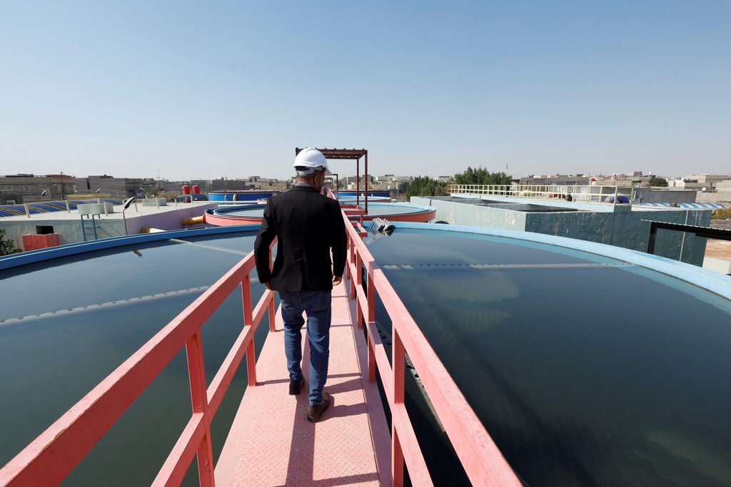 An engineer at the Najaf water treatment plant in Iraq. The Middle East needs to invest more in water treatment and not just desalination