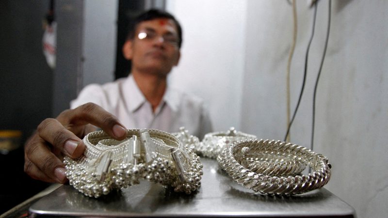 A silver trader in his shop in Ahmedabad, India. India is sourcing an increasing amount of its silver from the UAE