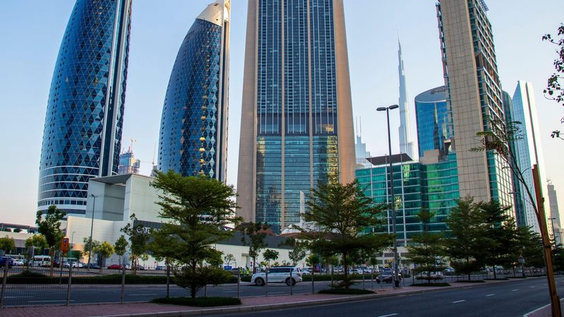 Emirates' REIT's portfolio includes the Index Tower (centre). Its profit rose 55 percent year on year