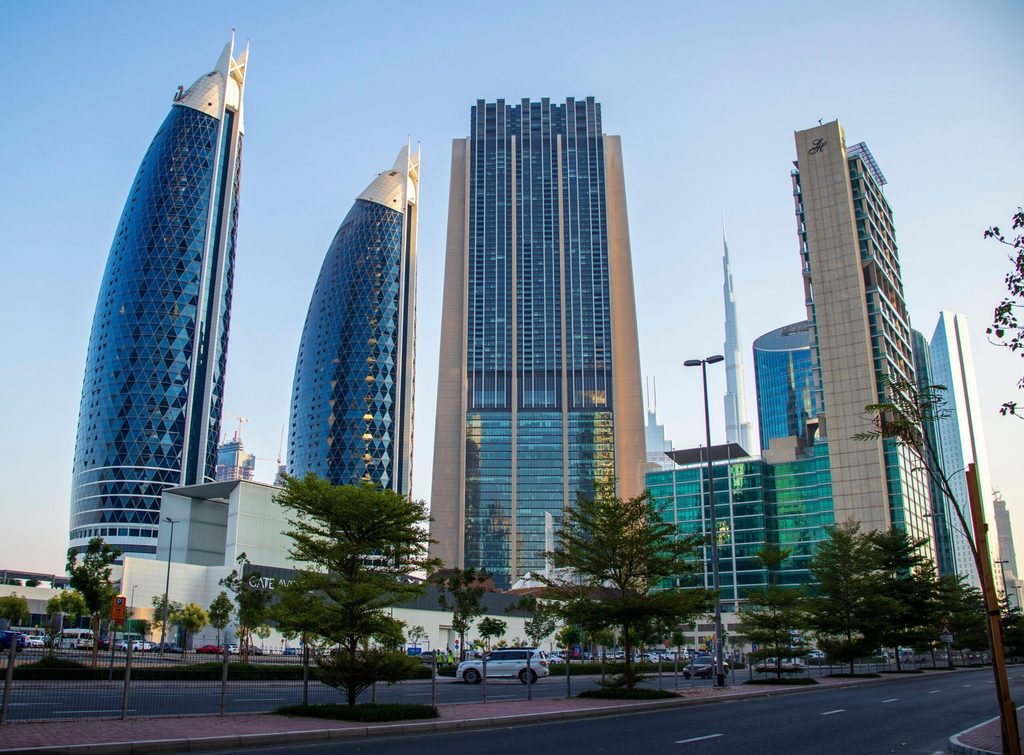 Emirates' REIT's portfolio includes the Index Tower (centre). Its profit rose 55 percent year on year
