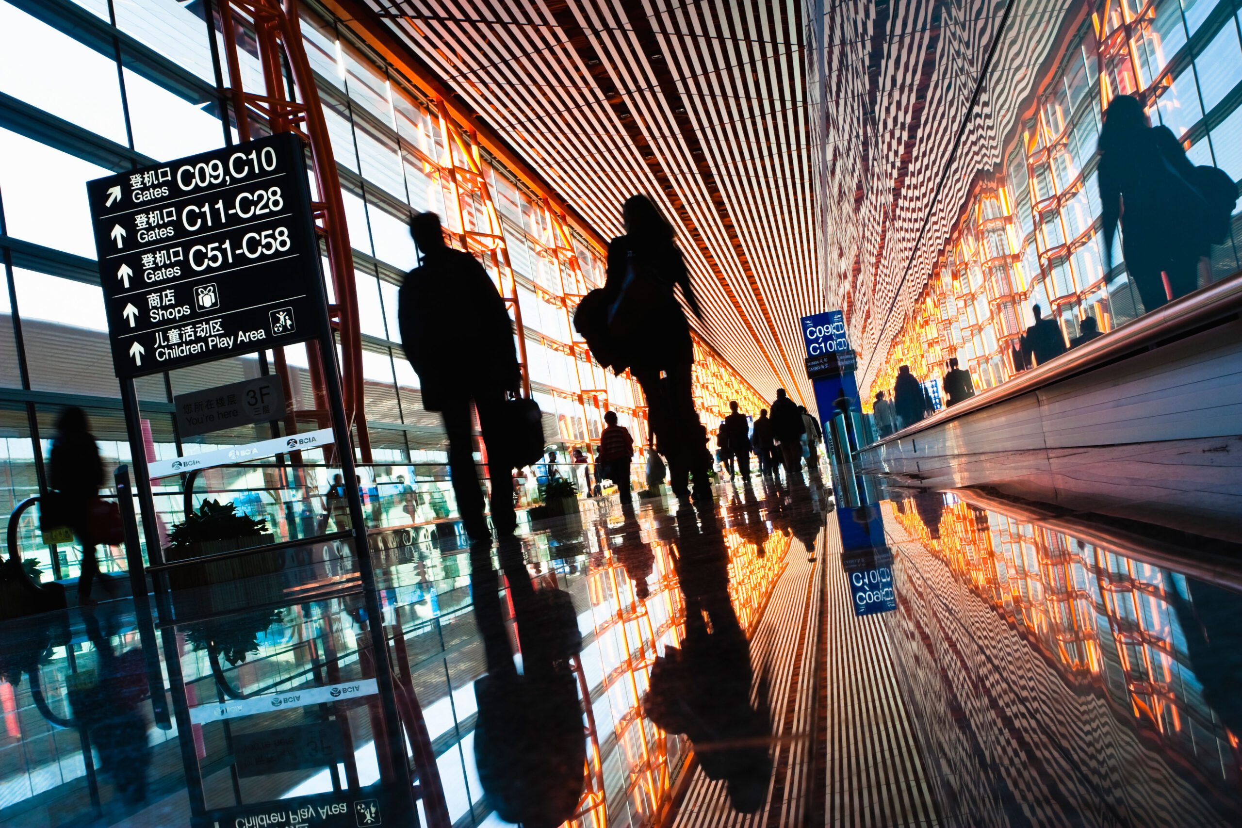 Passengers at Beijing Capital International Airport. Air China will fly from the airport to Riyadh three times a week.