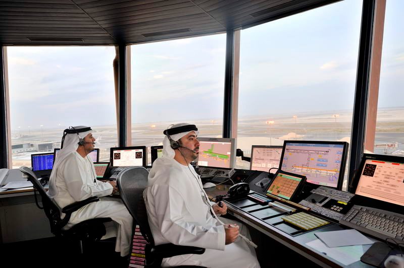 Zayed International airport's air traffic controllers have guided planes carrying at total of 6.8 million passengers in the first three months of the year