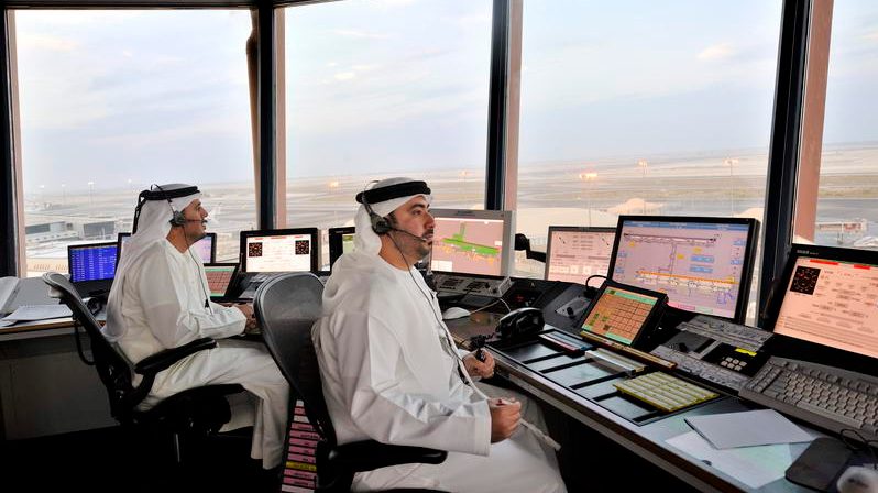 Zayed International airport's air traffic controllers have guided planes carrying at total of 6.8 million passengers in the first three months of the year