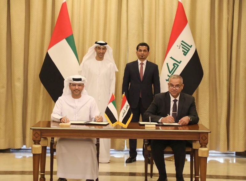 AD Ports Group CEO Mohamed Al Shamsi and General Company for Ports of Iraq director general Farhan Al Fartosi sign the agreement