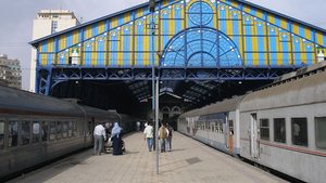 Alexandria train station. Egypt's Green Line will connect the city to the Mediterranean coast, the Gulf of Suez and the Red Sea