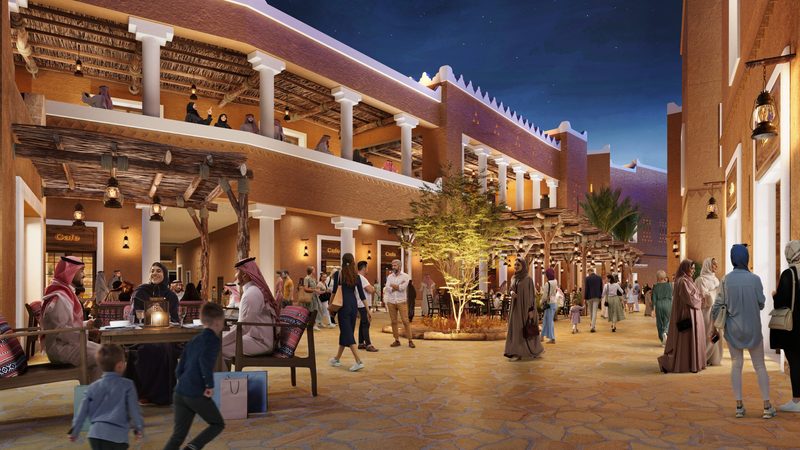An artist's impression of part of the Diriyah Square development