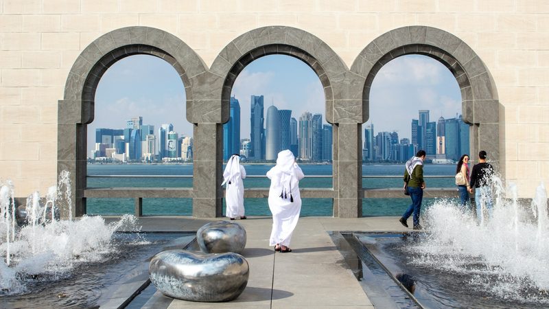 Architecture, Fountain, Water Positive outlook: Qatar's economic growth in 2024 is projected at only 2.5 percent, but current account surplus could be as high as 15%