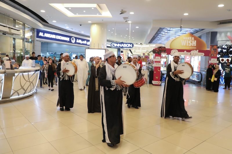 Musicians perform at the Sharjah Ramadan Festival. Retailers offered discounts of up to 75% on local and international brands