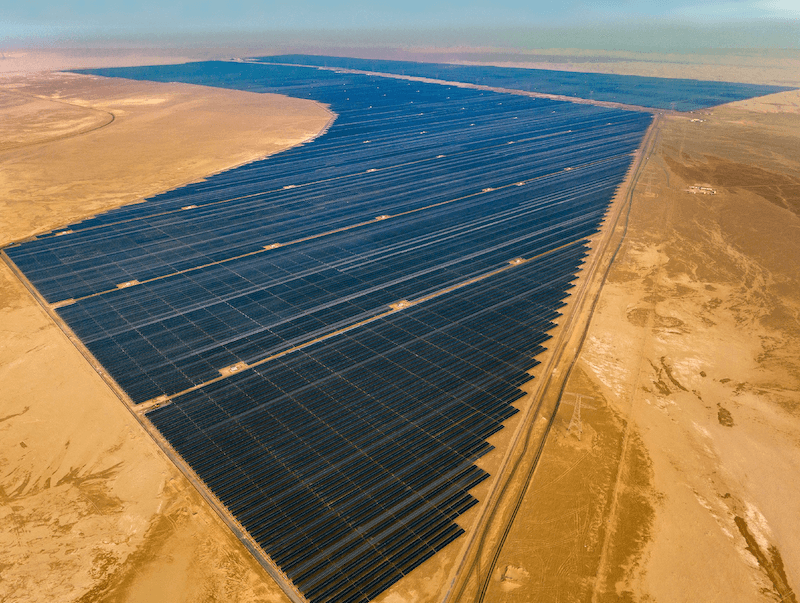 The Al Dhafra solar PV project. Ewec plans to increase Abu Dhabi’s solar production capacity to 7.6 GW by 2030