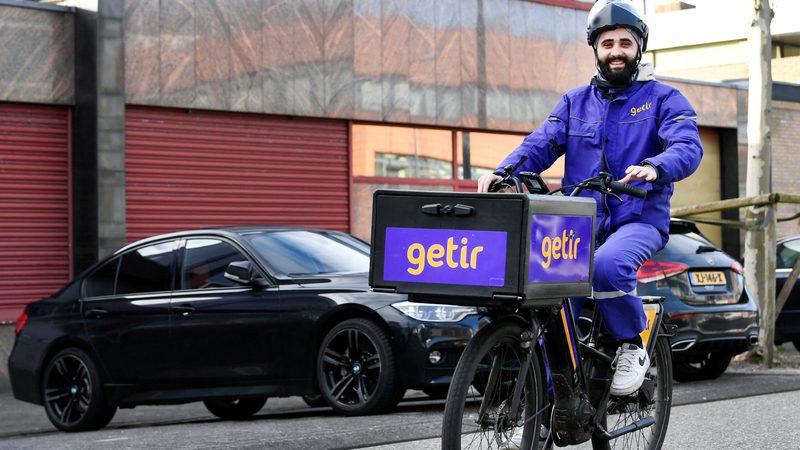 A Getir delivery driver in the Netherlands, one of the Turkish company's last remaining European markets