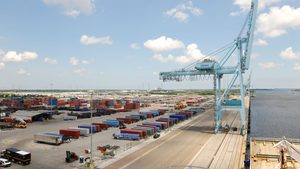 Jacksonville Port in Florida. A new container service connecting the port to Jeddha could improve Saudi exports