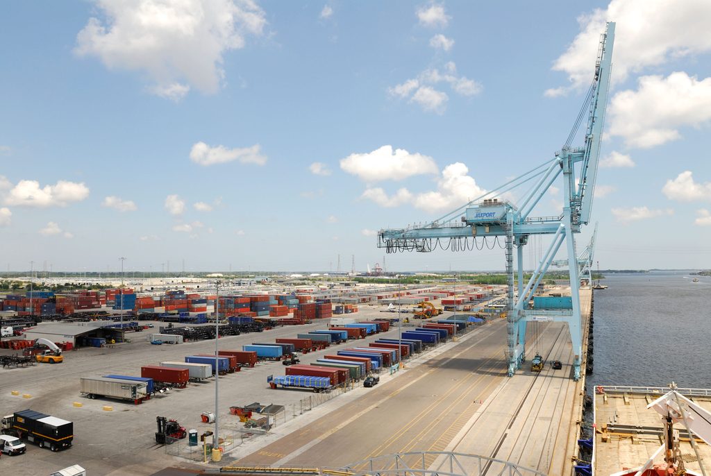 Jacksonville Port in Florida. A new container service connecting the port to Jeddha could improve Saudi exports