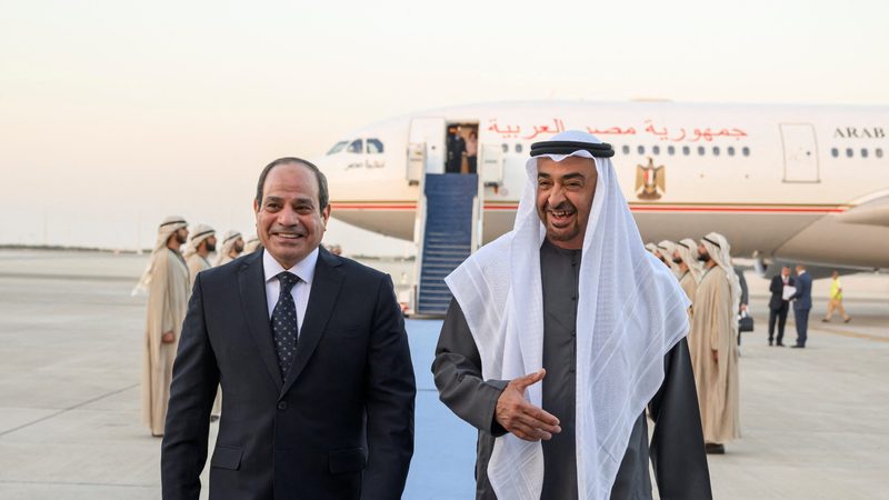 Egypt UAE investment. Egypt and the UAE's presidents Abdel Fattah El-Sisi and Sheikh Mohamed bin Zayed Al Nahyan
