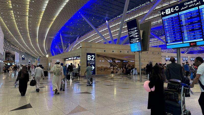 King Abdulaziz International Airport: the number of international flights increased but there were less than 27.4 million international visitors to the kingdom last year