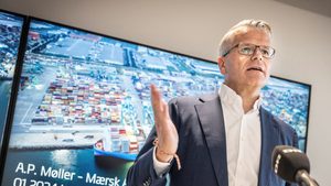 Maersk CEO Vincent Clerc. The company said its vessels are now using 40 percent more fuel per journey