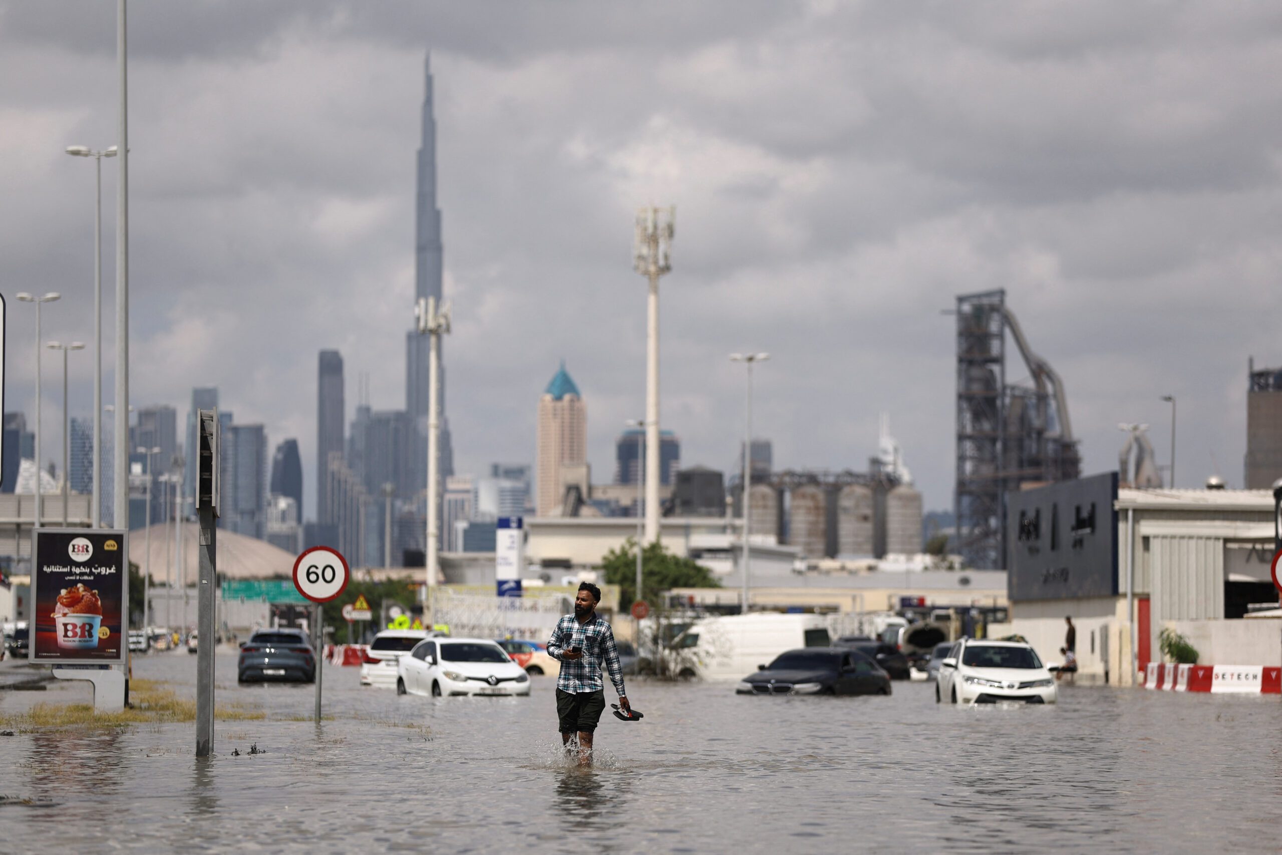Flooding in Dubai. Sadeem co-founder Mustafa Mousa is aiminig to 'change the way the cities handle their flood management'