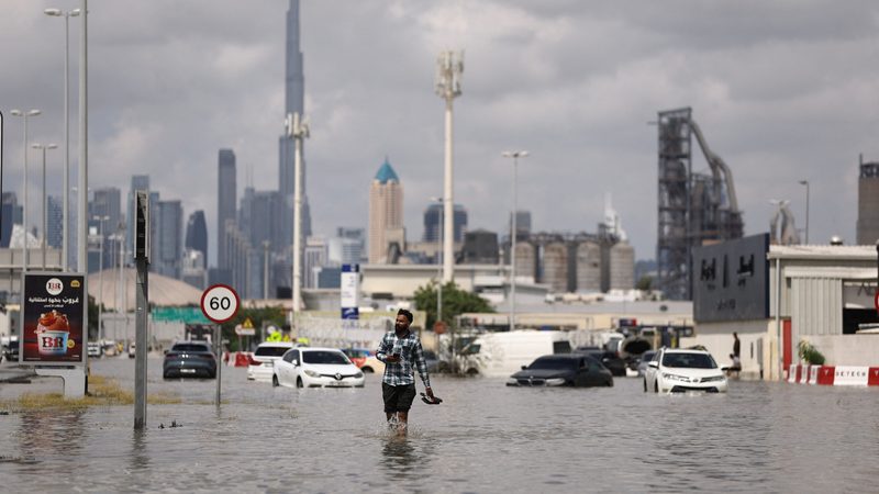 Flooding in Dubai. Sadeem co-founder Mustafa Mousa is aiminig to 'change the way the cities handle their flood management'