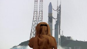 Watching the launch of the Hope Mars probe at the Mohammed bin Rashid Space Centre. The centre's assistant director says private sector involvement is essential
