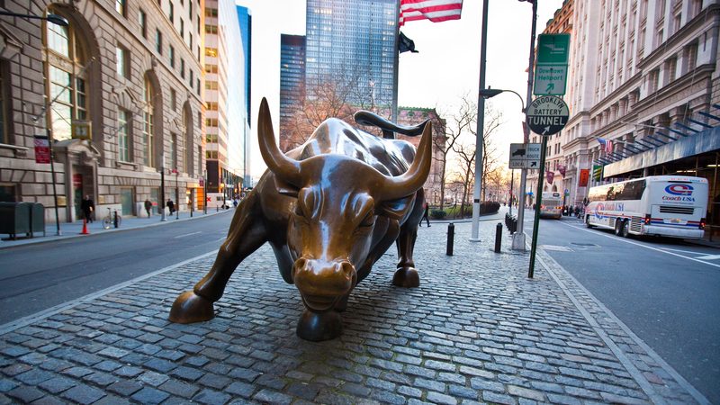 Path, Road, City BHB06R Wall Street Bull in Downtown Manhattan, NYC