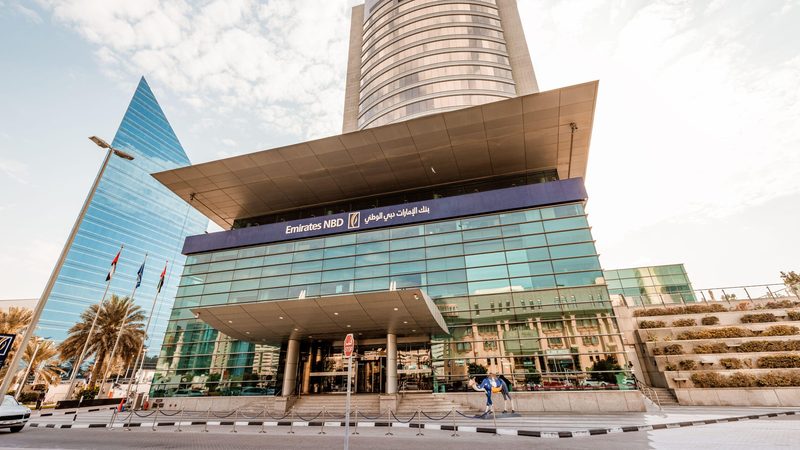 The Emirates NBD building in Dubai. The bank reported a 90 percent fall in debt skipping following Dubai's new financial rules