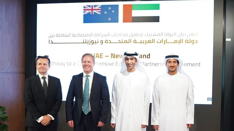 A declaration of intent to begin Cepa talks was signed by UAE minister of state for foreign trade Dr Thani bin Ahmed Al Zeyoudi and New Zealand trade minister Todd McClay